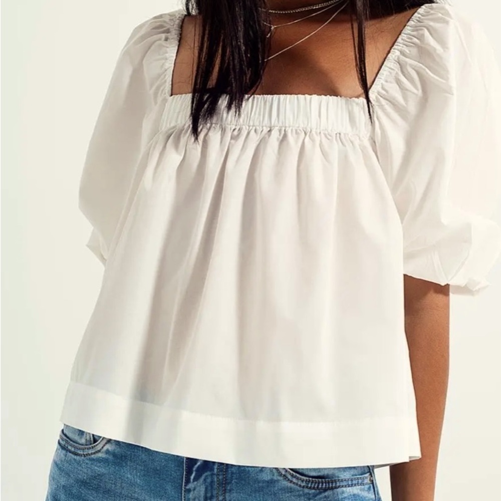 White Poplin Top